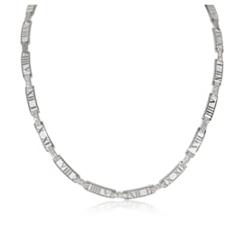Tiffany & Co-TIFFANY & CO. Atlas Diamond Collar Necklace in 18K white gold 1.5 ctw-Other
