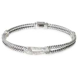 David Yurman-David Yurman Labyrinth Mini Loop Diamond Bracelet in  Sterling Silver 0.27 ctw-Other
