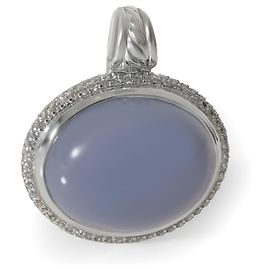 Ciondolo David Yurman Oval Chalcedony Diamond Enhancer in argento sterling 0.68ct Altro