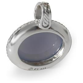 David Yurman-Ciondolo David Yurman Oval Chalcedony Diamond Enhancer in argento sterling 0.68ct-Altro