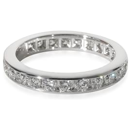 Tiffany & Co-TIFFANY & CO. Anneau d'éternité serti barrette en platine et diamants 1.00 ctw-Autre