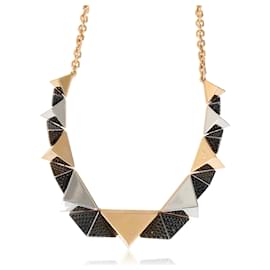 Louis Vuitton-Louis Vuitton Gold Tone Pyramid Stud Necklace-Other