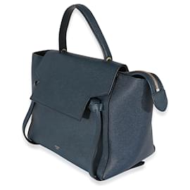 Céline-Celine Navy Grained Calfskin Mini Belt Bag-Blue