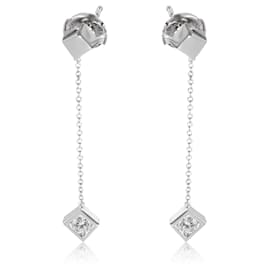 Tiffany & Co-TIFFANY & CO. Boucles d'oreilles pendantes Frank Gehry Torque Cube 18K or blanc 0.40 ctw-Autre