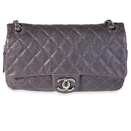Chanel-Chanel Purple Quilted Caviar Easy Flap Bag-Purple
