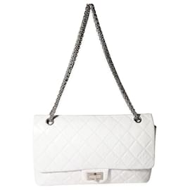 Chanel-Chanel White Aged Calfskin Quilted 2.55 Reissue 227 Flap-White