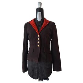 Giacca blazer da donna Etro in velluto di cotone marrone Marrone