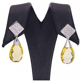 Autre Marque BRIOLE Orecchini con citrini e diamanti. Argento Giallo
