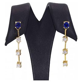 Autre Marque Orecchini Ceylon in oro e zaffiri D'oro Blu navy