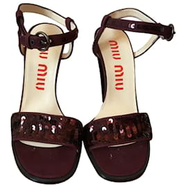 Miu Miu-MIU MIU  Sandals T.eu 35 cloth-Dark red