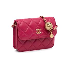 Chanel-CHANEL HandbagsLeather-Pink