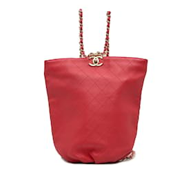 Chanel-CHANEL BackpacksLeather-Red