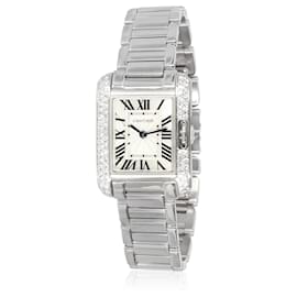 Cartier-Cartier Tank Anglaise de Cartier WT100008 Reloj de Mujer en Oro Blanco-Plata,Metálico