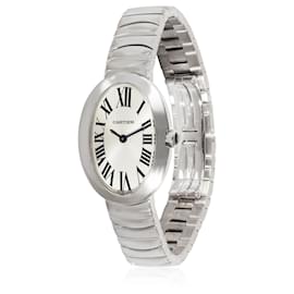 Cartier-Cartier Baignoire de Cartier W8000006 relógio feminino 18ouro branco kt-Prata,Metálico