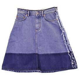 Gonna midi bicolore Halona di Acne Studios in denim blu Blu
