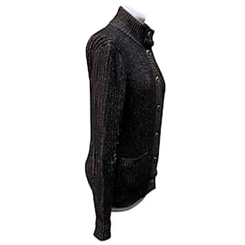 Chanel-2011 Paris Byzance Black Cashmere Silk Cardigan Size 38 fr-Black