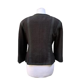 Chanel-2013 Tweed de algodão preto 3/4 Tamanho da jaqueta de comprimento 36 fr-Preto