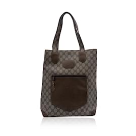 Gucci-Bolsa de compras em lona com monograma vintage marrom claro GG-Marrom