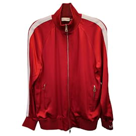 Moncler-Moncler Camicia Track Jacket em Viscose Vermelha-Vermelho