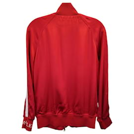 Moncler-Moncler Camicia Track Jacket em Viscose Vermelha-Vermelho
