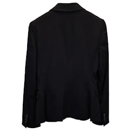 Gucci-Gucci Peaked Lapel Blazer in Black Cotton-Black