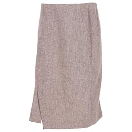 Jil Sander-Jil Sander Knee-Length Skirt in Beige Alpaca Wool-Brown,Beige