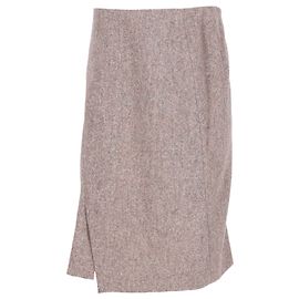 Jupe mi-longue Jil Sander en laine d'alpaga beige Marron Beige