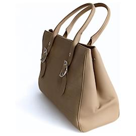 Dior-Dior cannage tote handbag in beige leather-Beige