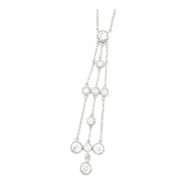 Autre Marque-Platinum Diamond Necklace-Silvery