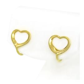 Autre Marque-18K Open Heart Clip On Earrings-Golden