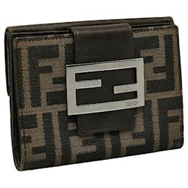 Fendi-Zucca Canvas Bifold Wallet  8M00035-Brown