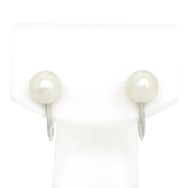 Mikimoto-14K Poire Clip Sur Boucles D'oreilles-Blanc