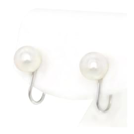 Mikimoto-18K Pearl Clip On Earrings-White