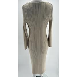 Autre Marque-NICHT SIGN / UNSIGNED Kleider T.Internationale S-Wolle-Beige