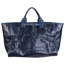 Chanel-Dunkelblau 2016 Deauville-Einkaufstasche-Blau