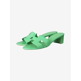 Hermès-Sandálias de salto verde Oran - tamanho UE 38-Verde