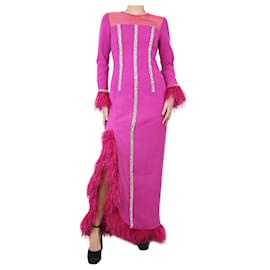 Autre Marque-Magenta pink sparkly bejewelled dress - size UK 10-Purple