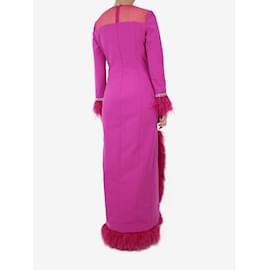 Autre Marque-Vestido rosa magenta con pedrería brillante - talla UK 10-Púrpura