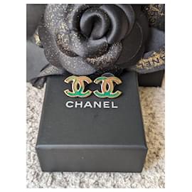Chanel-CC B12P Logo GHW Hologram Scatola per orecchini multicolore-D'oro