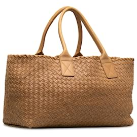 Bottega Veneta-Bottega Veneta grand cabas Cabat intrecciato marron-Marron