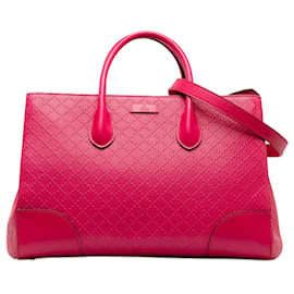 Gucci-Gucci Pink Diamante Bright Leather Satchel-Pink