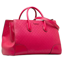 Gucci-Cartable en cuir brillant rose strass Gucci-Rose