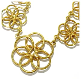 Chanel-Chanel Gold CC Flower Medallions Collar Necklace-Golden