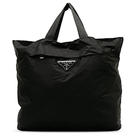 Prada-Prada Black Tessuto Tote Bag-Black