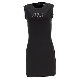 Tommy Hilfiger Womens Logo Tank Mini Dress in Black Polyester Black