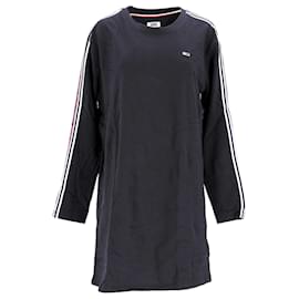Tommy Hilfiger-Langärmliges Damen-T-Shirt-Kleid mit Banddetail-Marineblau