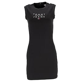 Tommy Hilfiger-Tommy Hilfiger Damen-Logo-Tank-Minikleid aus schwarzem Polyester-Schwarz