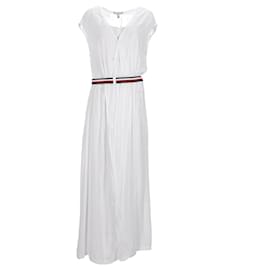 Tommy Hilfiger-Tommy Hilfiger Womens Viscose Belted Wrap Dress in White Viscose-White