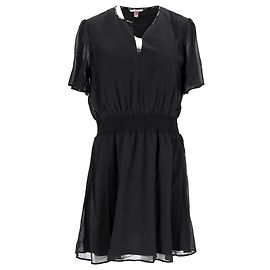 Tommy Hilfiger Womens Chiffon Smock Dress in Black Polyester Black