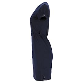 Tommy Hilfiger-Tommy Hilfiger Vestido estilo camiseta con cordón de algodón para mujer en algodón azul marino-Azul marino